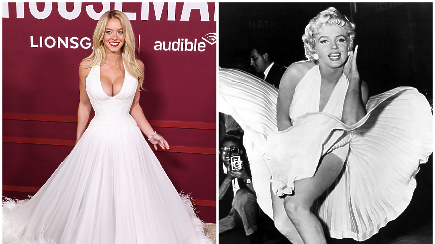 Като Мерилин Монро: Сидни Суини засия на червения килим в смела бяла рокля 